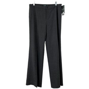 NEW Lauren Ralph Lauren Trouser Pants Women's Gray Wool High Rise Wide Leg‎ 10